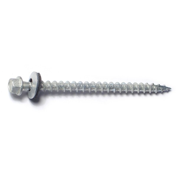 Buildright Self-Drilling Screw, #10 x 3 in, Galvanized Steel Hex Head Hex Drive, 260 PK 51249